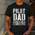 Pilot Dad Shirt Men Fathers Day Aviation Pilot Men's Casual T-Shirt Dark Grey