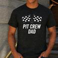 Pit Crew Dad Checkered Flag Hosting Race Car Birthday Partie Men's Casual T-Shirt Dark Grey Pit Crew Dad Checkered Flag Hosting Race Car Birthday Partie Men's Casual T-Shirt Dark Grey