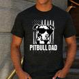 Pitbull Dad Men Pitbull Lover For Dog Dad American Flag Men's Casual T-Shirt Dark Grey