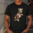 Pitbull I Love Dad Pit Bull Terrier Pettie Dog Owner Father Men's Casual T-Shirt Dark Grey