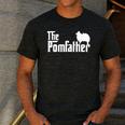 Pomeranian Father Dad The Pom Father Dog Lover Small Men's Casual T-Shirt Dark Grey