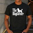 Poodle The Dogfather Cool Dog Daddy Dad Papa Father Men Kids Men's Casual T-Shirt Dark Grey