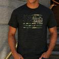 Promoted To Daddy Est 2026 Camo USA Flag New Dad 2026 Men's Casual T-Shirt Dark Grey