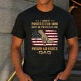 Now He Protects Me USAF Dad Proud Air Force Dad T-Shirt Men's Casual T-Shirt Dark Grey Now He Protects Me USAF Dad Proud Air Force Dad T-Shirt Men's Casual T-Shirt Dark Grey