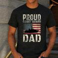 Proud Coast Guard Dad USCG American Flag T-Shirt Men's Casual T-Shirt Dark Grey