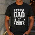 Proud Dad Of 3 Girls Daddy Of Three Daughters Men's Casual T-Shirt Dark Grey Proud Dad Of 3 Girls Daddy Of Three Daughters Men's Casual T-Shirt Dark Grey