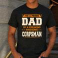 Proud Dad Of Awesome Corpsman Father's Day Men's Casual T-Shirt Dark Grey