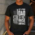 Proud Dad That Didn't Raise Liberals American Flag -ON BACK Women Men Men's Casual T-Shirt Dark Grey Proud Dad That Didn't Raise Liberals American Flag -ON BACK Women Men Men's Casual T-Shirt Dark Grey