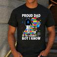 Proud Dad Of The Toughest Boy Autism Awareness Father Autism Men's Casual T-Shirt Dark Grey