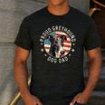 Proud Greyhound Dad American Flag Patriotic Greyhound Dad Men's Casual T-Shirt Dark Grey