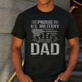 Proud Us Military Dad Father's Day For Dad Grandpa Veteran Men's Casual T-Shirt Dark Grey