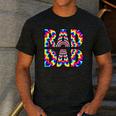 Rad Dad Trippy Hippie Tie-Dye Rainbow 70s Vibes Novelty Men's Casual T-Shirt Dark Grey