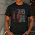 Retro Dad World's Best Farter I Mean Father Vintage Flag Usa Men's Casual T-Shirt Dark Grey