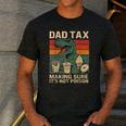 Retro Father's Day Dad Tax Making Sure It's Not Poison T Rex Men's Casual T-Shirt Dark Grey