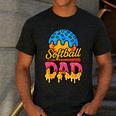 Retro Ice Cream Drip Softball Dad Game Day Dad Father's Day Men's Casual T-Shirt Dark Grey