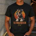 Retro Miniature Schnauzer Dad Vintage Dog Lovers Men's Casual T-Shirt Dark Grey