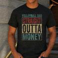 Retro Volleyball Dad Straight Outta Money Men's Casual T-Shirt Dark Grey
