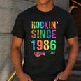 Rockin' Since 1986 Vintage Rockstar 40th Birthday Mom Dad 40 Men's Casual T-Shirt Dark Grey Rockin' Since 1986 Vintage Rockstar 40th Birthday Mom Dad 40 Men's Casual T-Shirt Dark Grey