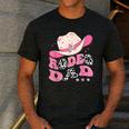 Rodeo Dad Pink Cowgirl 1St Birthday Family Matching Men's Casual T-Shirt Dark Grey