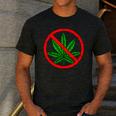 Say No Cannabis Anti-Marijuana Retro Weed Parent Dad Mom Men's Casual T-Shirt Dark Grey