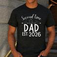Second Time Dad Est 2026 Pregnancy Announcement Baby Daddy Men's Casual T-Shirt Dark Grey
