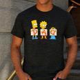 The Simpsons Father's Day Bart Lisa Maggie Dad Birthday Men's Casual T-Shirt Dark Grey
