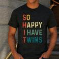 So Happy I Have Twins Mom Dad Parent Saying Slogan Men's Casual T-Shirt Dark Grey