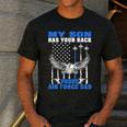 My Son Has Your Back Proud Air Force Dad Military Father Men's Casual T-Shirt Dark Grey