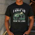 Sorry I Cant I Have To Mow The Lawn Riding Mower Dad Men's Casual T-Shirt Dark Grey