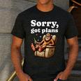 Sorry Got Plans Bigfoot Dad Humor Sasquatch Sayings Men's Casual T-Shirt Dark Grey Sorry Got Plans Bigfoot Dad Humor Sasquatch Sayings Men's Casual T-Shirt Dark Grey