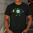 St Patricks Day Golf Golfing Irish Golfer Beer Humor Men Dad Men's Casual T-Shirt Dark Grey