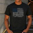 Support ALS Awareness Month USA American Flag Men Dad Men's Casual T-Shirt Dark Grey