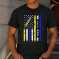 T21 Dad American Flag Down Syndrome Awareness Men's Casual T-Shirt Dark Grey T21 Dad American Flag Down Syndrome Awareness Men's Casual T-Shirt Dark Grey