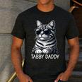 Tabby Daddy Cat Dad Graphic Grey Tabby Cat Lover Men's Casual T-Shirt Dark Grey