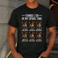 Things I Do In My Spare Time German Shepherd Dog Dad Mom Men's Casual T-Shirt Dark Grey