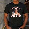 Trump Tariffed Your Mom Last Night Saying Meme Dad Men Men's Casual T-Shirt Dark Grey
