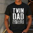 Twin Dad Shirt Men Dad Of Twins Fathers Day Men's Casual T-Shirt Dark Grey