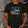 I Have Two Titles Dad & Bonus Dad I Rock Them Both Bonus Dad Men's Casual T-Shirt Dark Grey