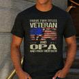 I Have Two Titles Veteran And Opa Dad Papa Grandpa Men's Casual T-Shirt Dark Grey I Have Two Titles Veteran And Opa Dad Papa Grandpa Men's Casual T-Shirt Dark Grey