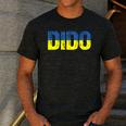 Ukrainian Dido Grandfather Dad Ukraine Flag Distressed Men's Casual T-Shirt Dark Grey