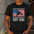 Never Underestimate An Old Man With A Dirt Bike Grandpa Dad Men's Casual T-Shirt Dark Grey