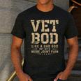 Vet BOD Like A Dad Bob Military Veteran Humor Men's Casual T-Shirt Dark Grey