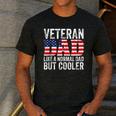 Veteran Dad Like A Normal Dad But Cooler American Flag Men's Casual T-Shirt Dark Grey