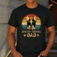 Vintage Boston Terrier Dad Dog Lovers Father's Day Tee Men's Casual T-Shirt Dark Grey