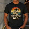 Vintage Chicken Dad Chicken Lovers Daddy Father's Day Men's Casual T-Shirt Dark Grey
