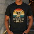 Vintage Chihuahua Dad Dog Lovers Father's Day Tee Men's Casual T-Shirt Dark Grey