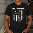 Vintage I'm A Proud Army Dad With American Flag Men's Casual T-Shirt Dark Grey