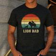 Vintage Lion Dad Father Grandpa Father's Day Men's Casual T-Shirt Dark Grey