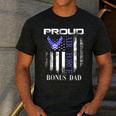 Vintage Proud Air Force Bonus Dad With American Flag Men's Casual T-Shirt Dark Grey