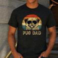 Vintage Pug Dad Dog Lovers Father's Day Tee Men's Casual T-Shirt Dark Grey
